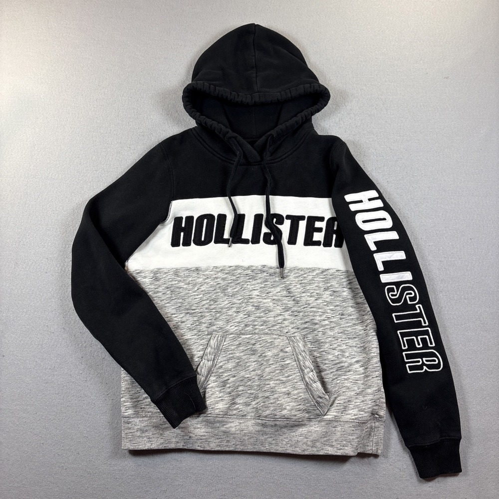 Hollister Vintage Y2K Spell Out Mens Pullover Hoodie Medium Preppy Surf